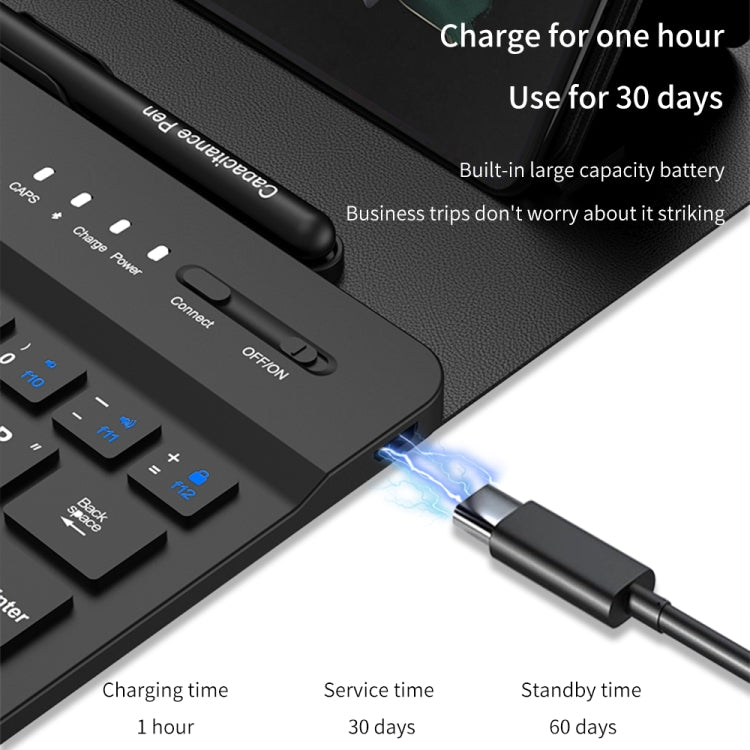 For Samsung Galaxy Z Fold5 GKK Gear Adjustment Bluetooth Keyboard Leather Case with Pen + Keyboard + Mouse + Case(Green) - Samsung Keyboard by GKK | Online Shopping South Africa | PMC TechLife