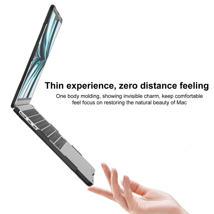 For MacBook Air 13.6 inch A2681 2022 Translucent Laptop Protective Case(Transparent Black) - MacBook Air Cases by PMC TechLife | Online Shopping South Africa | PMC TechLife