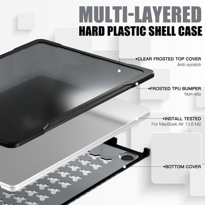 For MacBook Air 13.6 inch A2681 2022 Translucent Laptop Protective Case(Transparent Black) - MacBook Air Cases by PMC Jewellery | Online Shopping South Africa | PMC Jewellery