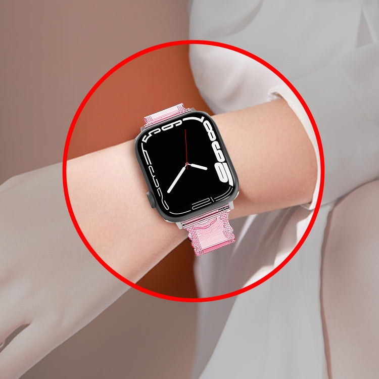 For Apple Watch 7 41mm Diamond Texture Lace Clear TPU Watch Band(Transparent) - Watch Bands by PMC Jewellery | Online Shopping South Africa | PMC Jewellery