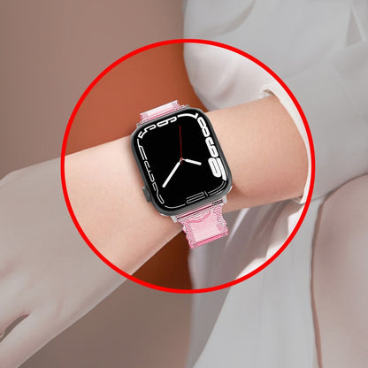 For Apple Watch 6 40mm Diamond Texture Lace Clear TPU Watch Band(Pink) - Watch Bands by PMC Jewellery | Online Shopping South Africa | PMC Jewellery