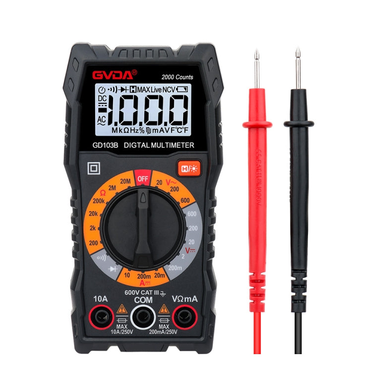 GVDA GD103B Multifunctional Digital Multimeter DMM Voltmeter - free shipping - PMC TechLife - Order now!