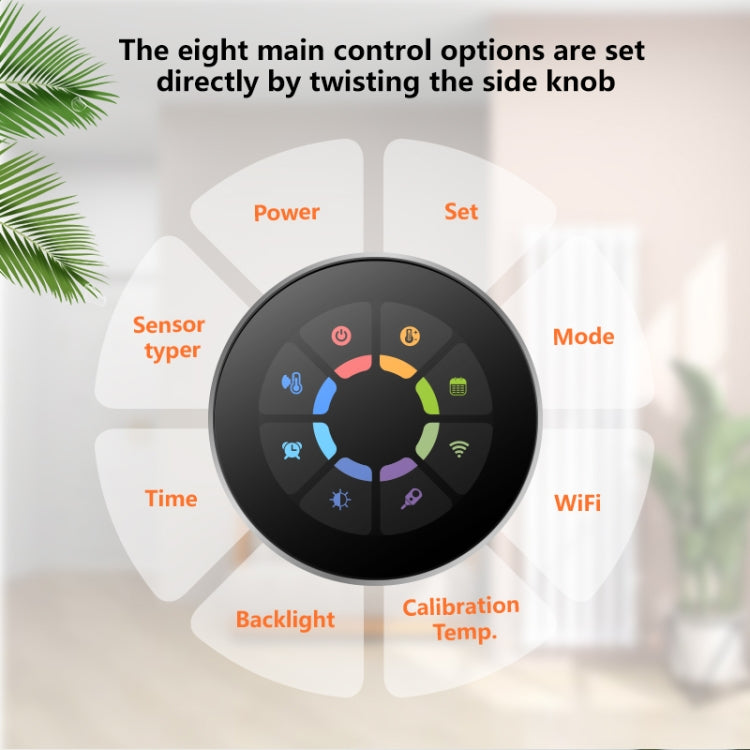BHT-7000-GCLZB 240V AC 3A Smart Knob Thermostat Dry Junction Controller with Zigbee(Gold) - Thermostat & Thermometer by PMC TechLife | Online Shopping South Africa | PMC TechLife