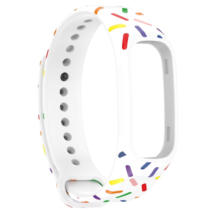 For OPPO Band Sports Rainbow Dots Silicone Watch Band(White) -  by PMC Jewellery | Online Shopping South Africa | PMC Jewellery