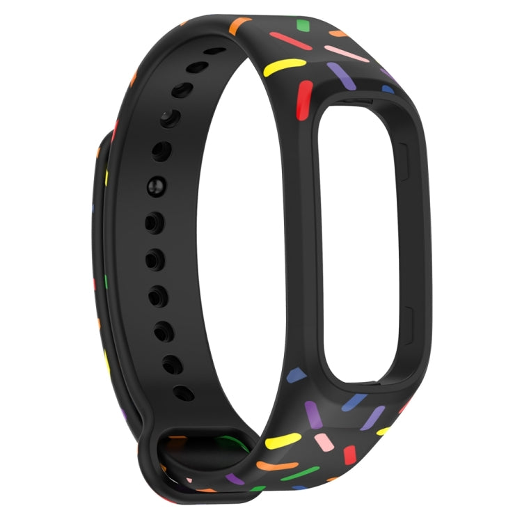 For OPPO Band Sports Rainbow Dots Silicone Watch Band(Black) -  by PMC Jewellery | Online Shopping South Africa | PMC Jewellery