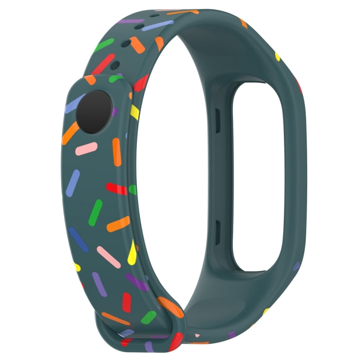 For OPPO Band Sports Rainbow Dots Silicone Watch Band(Dark Green) -  by PMC Jewellery | Online Shopping South Africa | PMC Jewellery