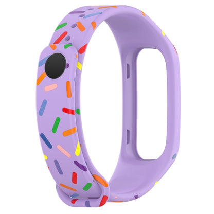 For OPPO Band Sports Rainbow Dots Silicone Watch Band(Purple) -  by PMC Jewellery | Online Shopping South Africa | PMC Jewellery