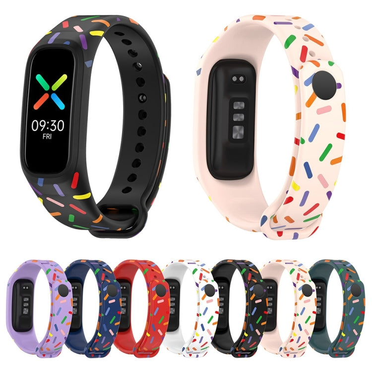 For OPPO Band Sports Rainbow Dots Silicone Watch Band(Light Pink) -  by PMC Jewellery | Online Shopping South Africa | PMC Jewellery