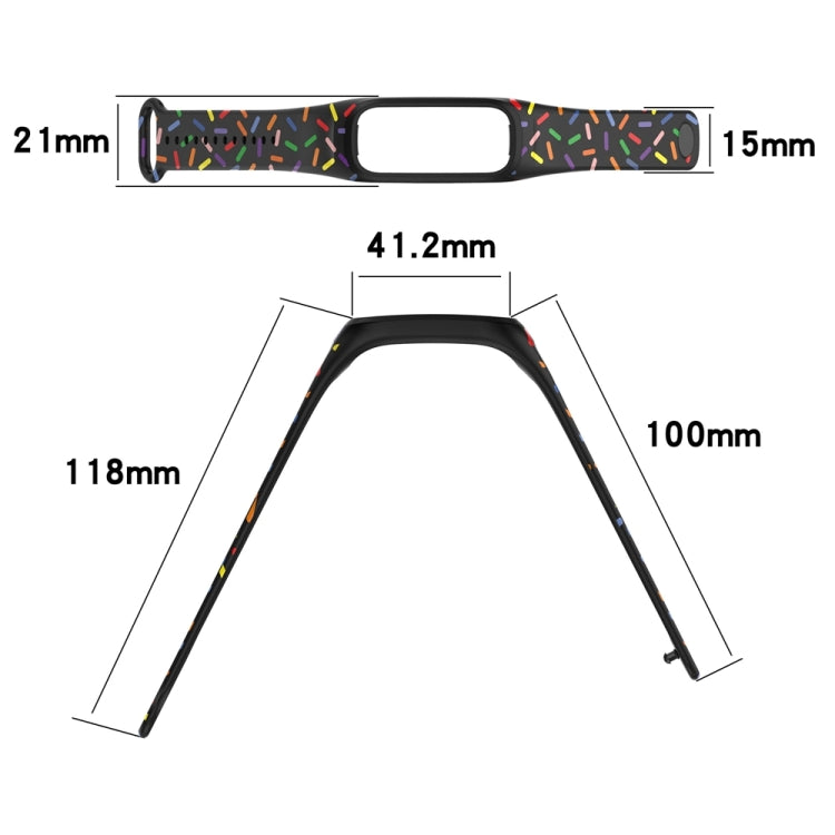 For OPPO Band Sports Rainbow Dots Silicone Watch Band(Black) -  by PMC Jewellery | Online Shopping South Africa | PMC Jewellery