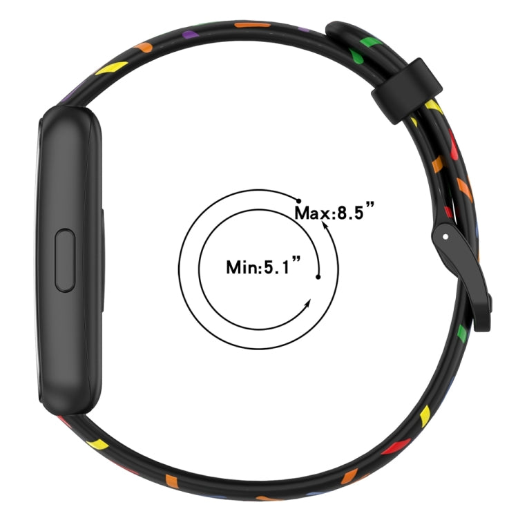For Huawei Band 7 Sports Rainbow Dots Silicone Watch Band(Dark Green) - Watch Bands by PMC TechLife | Online Shopping South Africa | PMC TechLife