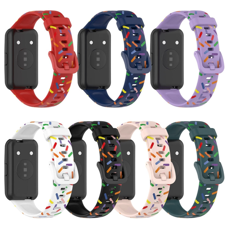 For Huawei Band 7 Sports Rainbow Dots Silicone Watch Band(Midnight Blue) - Watch Bands by PMC Jewellery | Online Shopping South Africa | PMC Jewellery