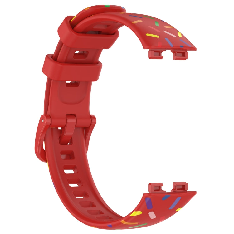 For Huawei Band 10 / 9 / 8 Sports Rainbow Dots Silicone Watch Band(Red) - Watch Bands by PMC TechLife | Online Shopping South Africa | PMC TechLife | Buy Now Pay Later Mobicred