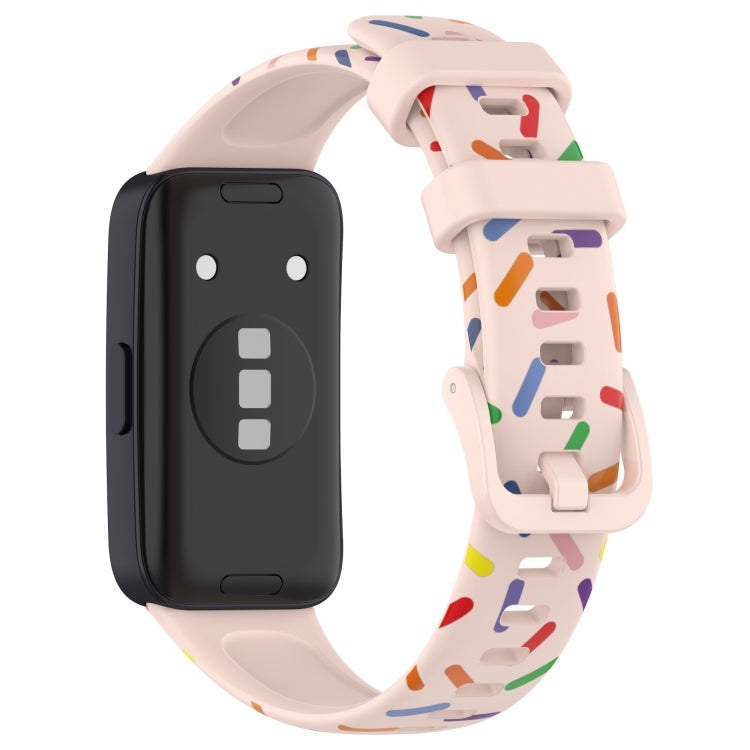 For Huawei Band 8 Sports Rainbow Dots Silicone Watch Band(Light Pink) - Watch Bands by PMC Jewellery | Online Shopping South Africa | PMC Jewellery