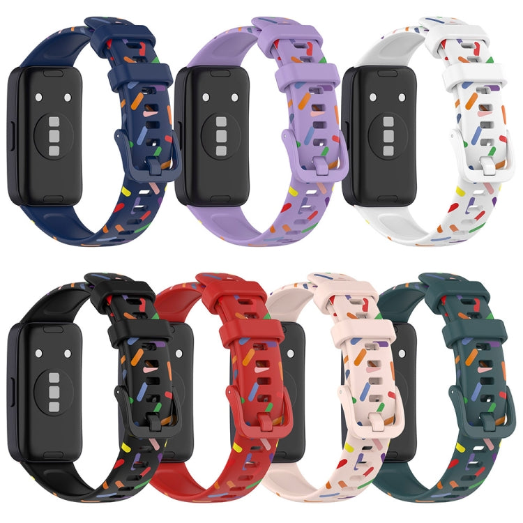 For Huawei Band 8 Sports Rainbow Dots Silicone Watch Band(Midnight Blue) - Watch Bands by PMC Jewellery | Online Shopping South Africa | PMC Jewellery