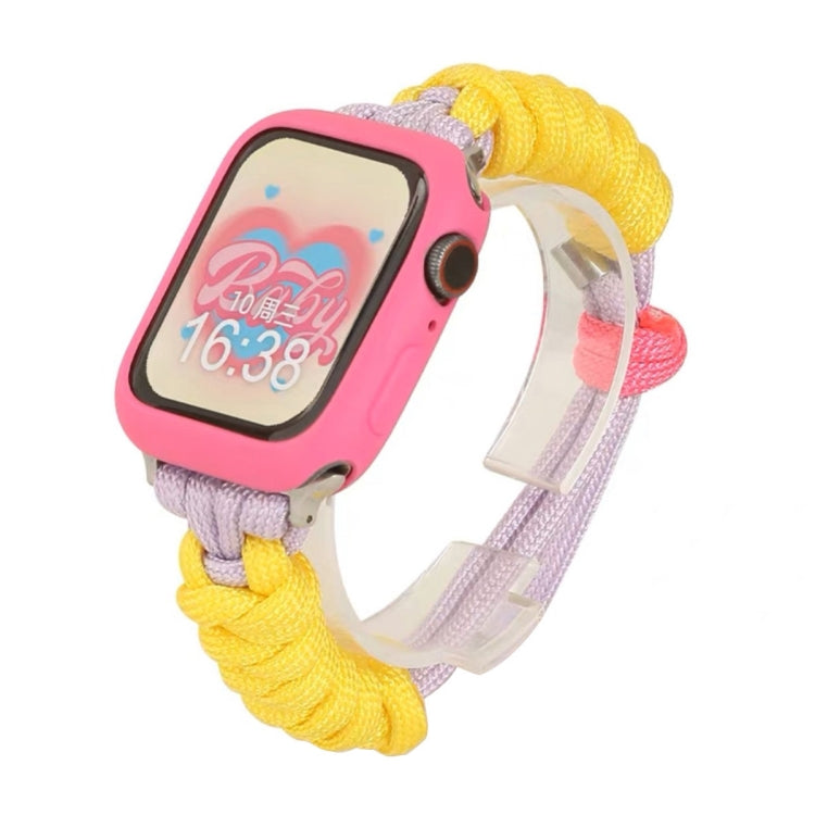 For Apple Watch Ultra 49mm Twist Knotted Nylon Watch Band(Yellow Purple) - Watch Bands by PMC TechLife | Online Shopping South Africa | PMC TechLife