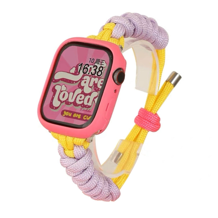 For Apple Watch 5 44mm Twist Knotted Nylon Watch Band(Purple Yellow) - Watch Bands by PMC TechLife | Online Shopping South Africa | PMC TechLife