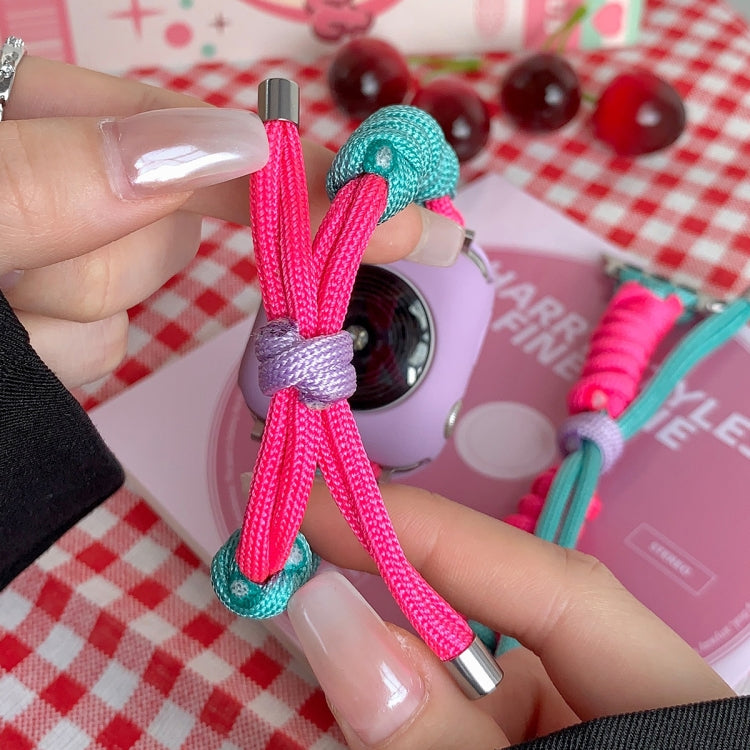 For Apple Watch 7 41mm Twist Knotted Nylon Watch Band(Mint Green Rose Red) - Watch Bands by PMC TechLife | Online Shopping South Africa | PMC TechLife