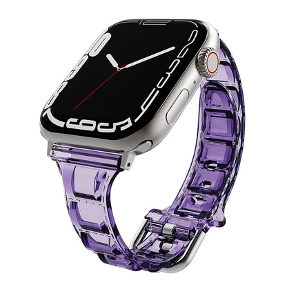 For Apple Watch Ultra 49mm Cube Airbag Clear TPU Watch Band(Pink) - Watch Bands by PMC Jewellery | Online Shopping South Africa | PMC Jewellery