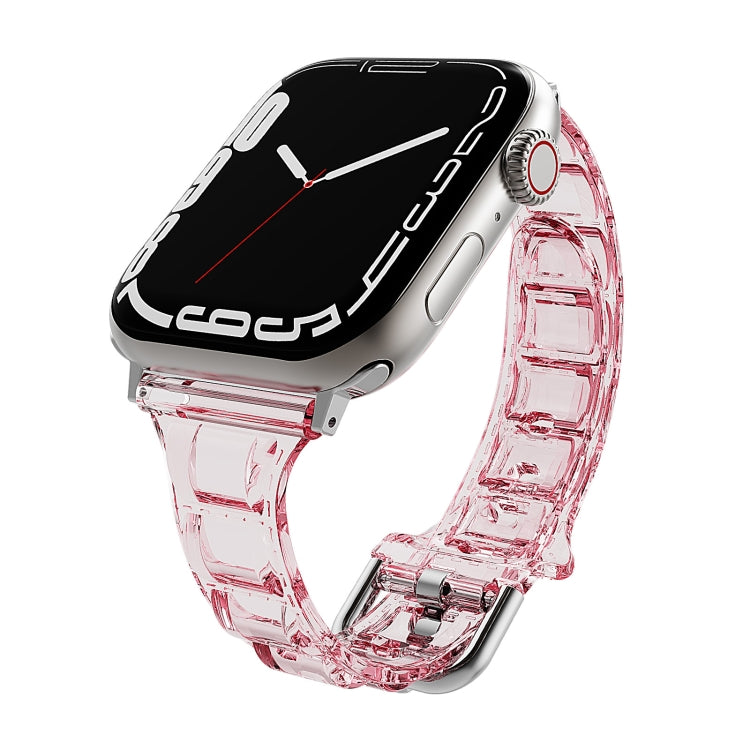 For Apple Watch 8 45mm Cube Airbag Clear TPU Watch Band(Red) - Watch Bands by PMC Jewellery | Online Shopping South Africa | PMC Jewellery