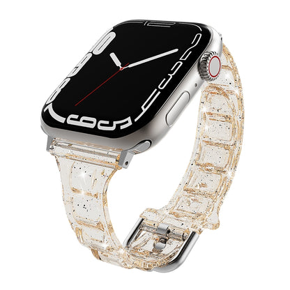 For Apple Watch SE 2022 40mm Cube Airbag Clear TPU Watch Band(Gold) - Watch Bands by PMC Jewellery | Online Shopping South Africa | PMC Jewellery