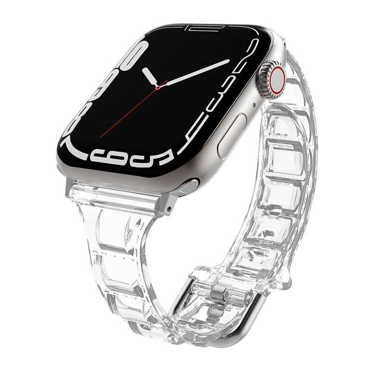 For Apple Watch SE 2022 44mm Cube Airbag Clear TPU Watch Band(Transparent) - Watch Bands by PMC Jewellery | Online Shopping South Africa | PMC Jewellery