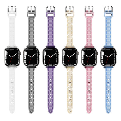 For Apple Watch SE 40mm Cube Airbag Clear TPU Watch Band(Gold) - Watch Bands by PMC Jewellery | Online Shopping South Africa | PMC Jewellery