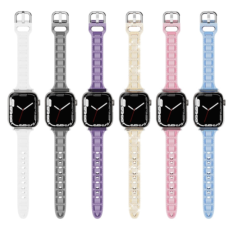 For Apple Watch 8 45mm Cube Airbag Clear TPU Watch Band(Blue) - Watch Bands by PMC Jewellery | Online Shopping South Africa | PMC Jewellery