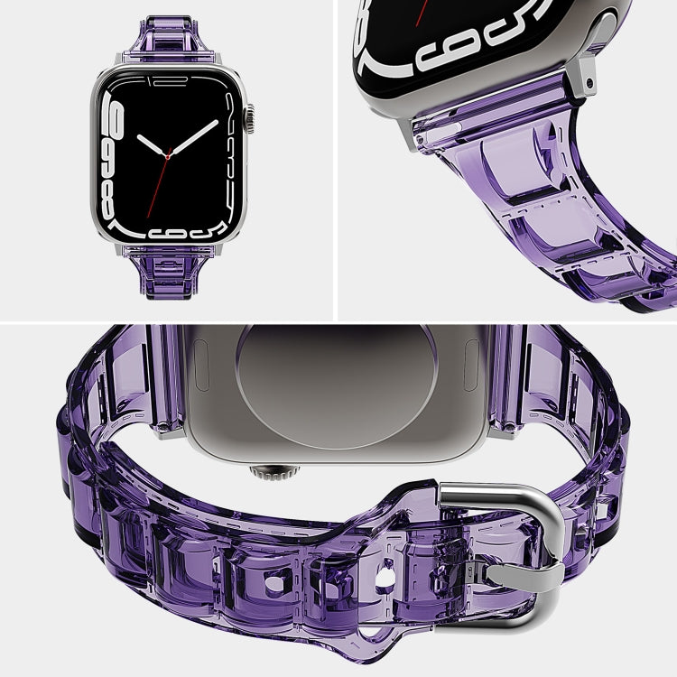 For Apple Watch 5 44mm Cube Airbag Clear TPU Watch Band(Blue) - Watch Bands by PMC TechLife | Online Shopping South Africa | PMC TechLife