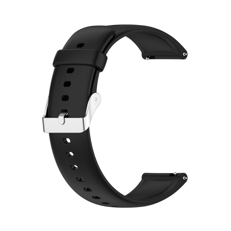 For Huawei Watch 4 / Watch 4 Pro Solid Color Silicone Stainless Steel Silver Buckle Watch Band(Black) - Watch Bands by PMC TechLife | Online Shopping South Africa | PMC TechLife