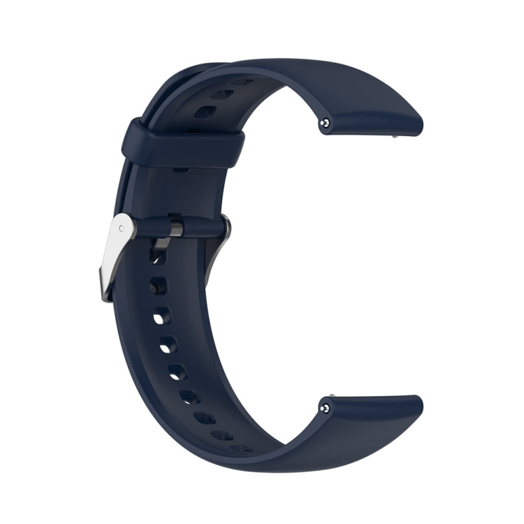 For Huawei Watch 4 / Watch 4 Pro Solid Color Silicone Stainless Steel Silver Buckle Watch Band(Navy Blue) - Watch Bands by PMC Jewellery | Online Shopping South Africa | PMC Jewellery