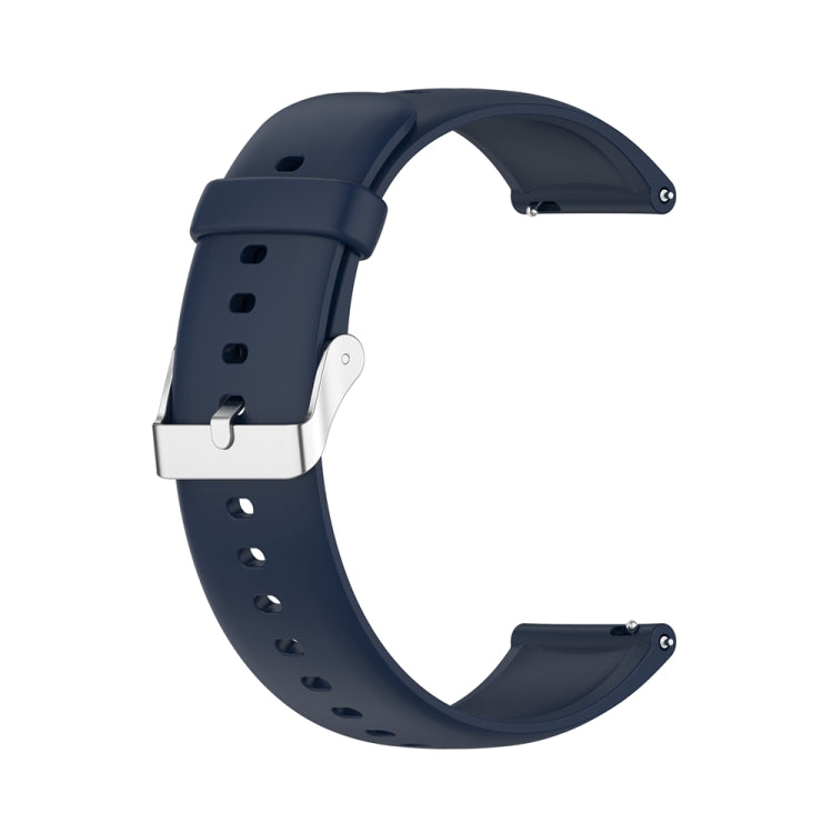 For Huawei Watch 4 / Watch 4 Pro Solid Color Silicone Stainless Steel Silver Buckle Watch Band(Navy Blue) - Watch Bands by PMC TechLife | Online Shopping South Africa | PMC TechLife