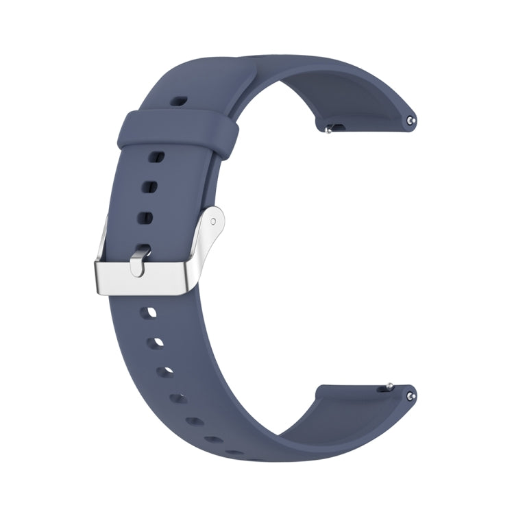 For Huawei Watch 4 / Watch 4 Pro Solid Color Silicone Stainless Steel Silver Buckle Watch Band(Blue Grey) - Watch Bands by PMC TechLife | Online Shopping South Africa | PMC TechLife
