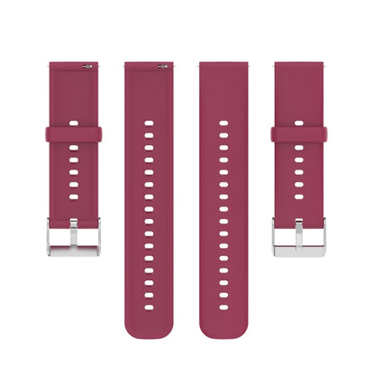 For Huawei Watch 4 / Watch 4 Pro Solid Color Silicone Stainless Steel Silver Buckle Watch Band(Wine Red) - Watch Bands by PMC Jewellery | Online Shopping South Africa | PMC Jewellery