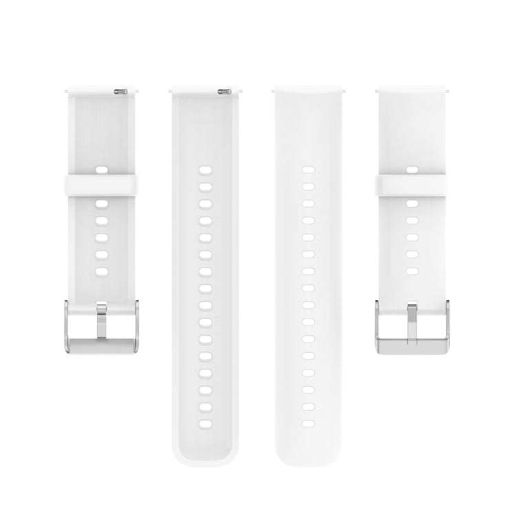 For Huawei Watch 4 / Watch 4 Pro Solid Color Silicone Stainless Steel Silver Buckle Watch Band(White) - Watch Bands by PMC TechLife | Online Shopping South Africa | PMC TechLife