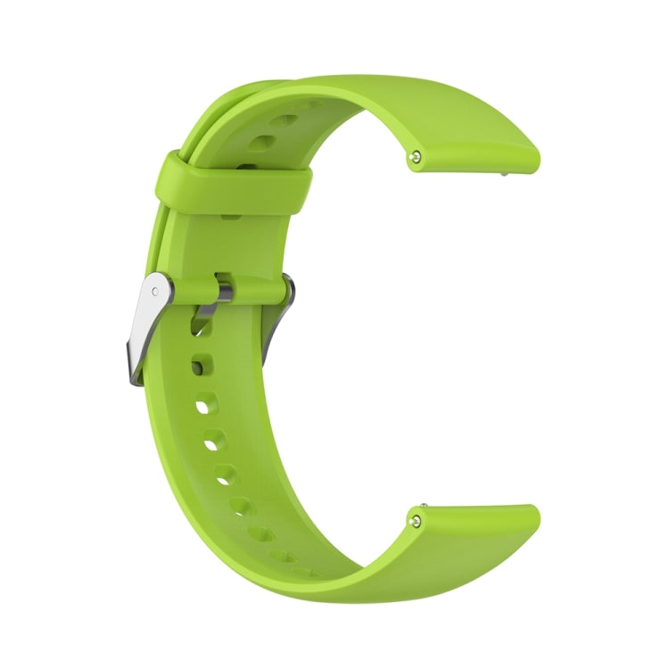 For Huawei Watch 4 / Watch 4 Pro Solid Color Silicone Stainless Steel Silver Buckle Watch Band(Lime Green) - Watch Bands by PMC Jewellery | Online Shopping South Africa | PMC Jewellery