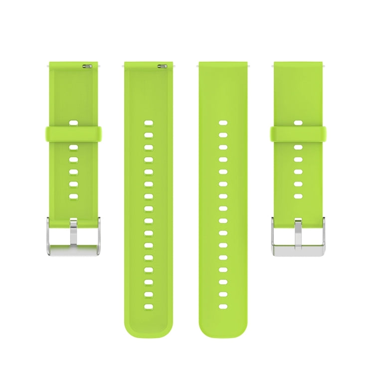 For Huawei Watch 4 / Watch 4 Pro Solid Color Silicone Stainless Steel Silver Buckle Watch Band(Lime Green) - Watch Bands by PMC Jewellery | Online Shopping South Africa | PMC Jewellery