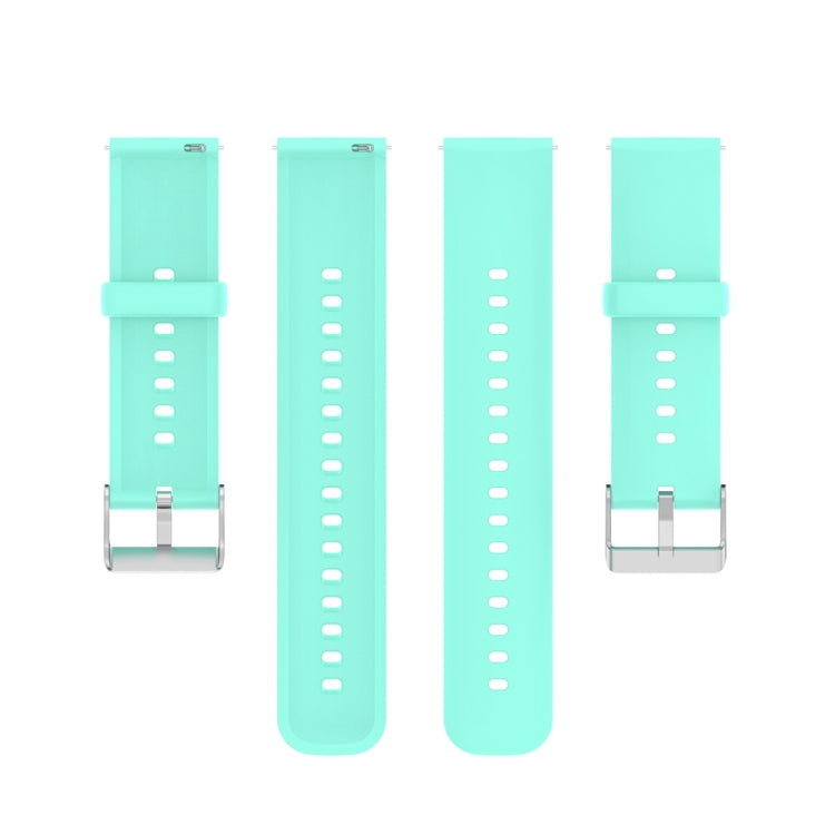For Huawei Watch 4 / Watch 4 Pro Solid Color Silicone Stainless Steel Silver Buckle Watch Band(Teal) - Watch Bands by PMC TechLife | Online Shopping South Africa | PMC TechLife