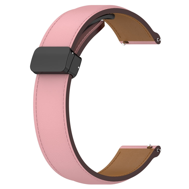 For Huawei Watch 4 / Watch 4 Pro Folding Buckle Genuine Leather Watch Band(Pink) - Watch Bands by PMC TechLife | Online Shopping South Africa | PMC TechLife