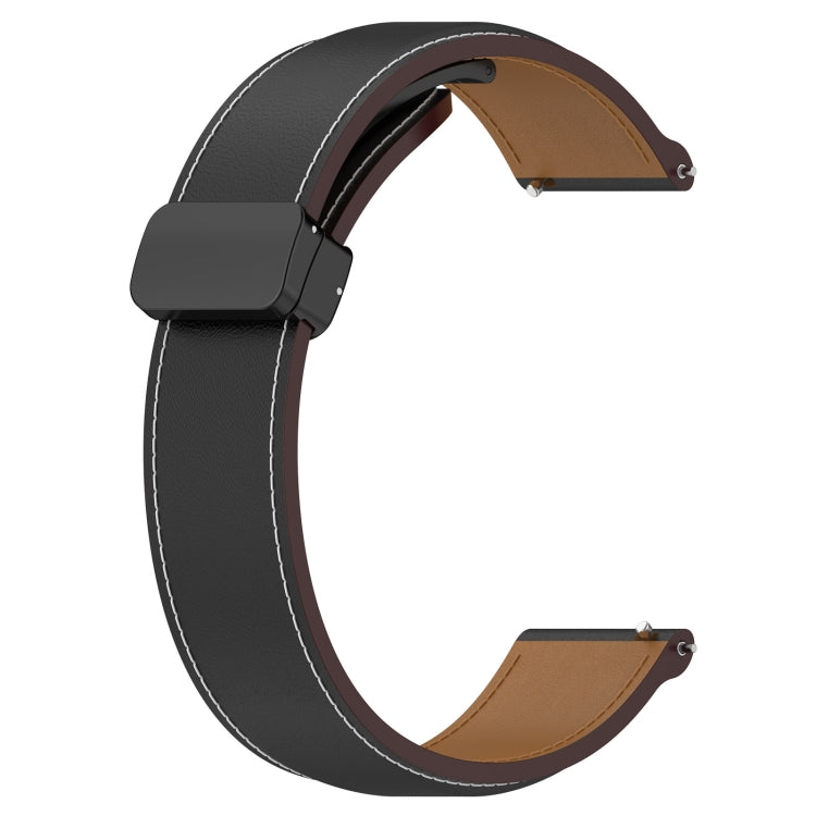 For Huawei Watch 4 / Watch 4 Pro Folding Buckle Genuine Leather Watch Band(Black) - Watch Bands by PMC TechLife | Online Shopping South Africa | PMC TechLife