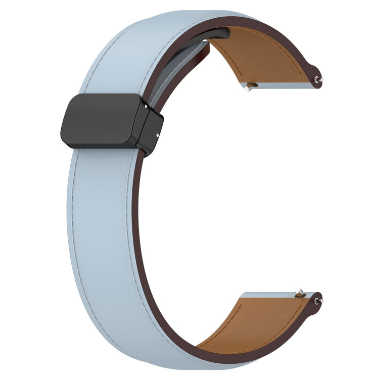 For Huawei Watch 4 / Watch 4 Pro Folding Buckle Genuine Leather Watch Band(Blue) - Watch Bands by PMC TechLife | Online Shopping South Africa | PMC TechLife