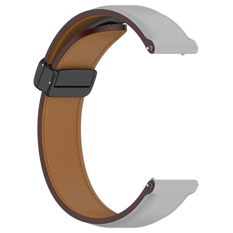 For Huawei Watch 4 / Watch 4 Pro Folding Buckle Genuine Leather Watch Band(Grey) - Watch Bands by PMC TechLife | Online Shopping South Africa | PMC TechLife