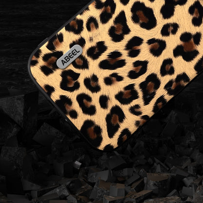 For iPhone 15 Plus ABEEL Black Edge Leopard Phone Case(Leopard Print) - iPhone 15 Plus Cases by PMC Jewellery | Online Shopping South Africa | PMC Jewellery