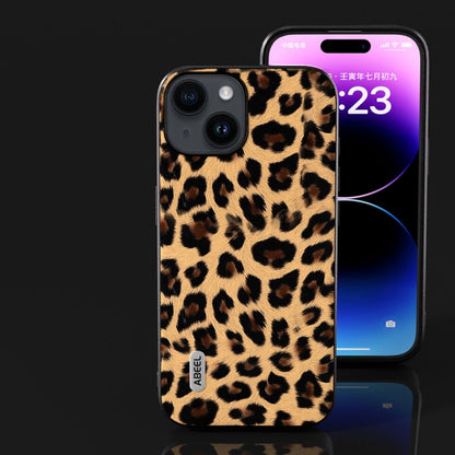 For iPhone 15 Plus ABEEL Black Edge Leopard Phone Case(Leopard Print) - iPhone 15 Plus Cases by PMC Jewellery | Online Shopping South Africa | PMC Jewellery