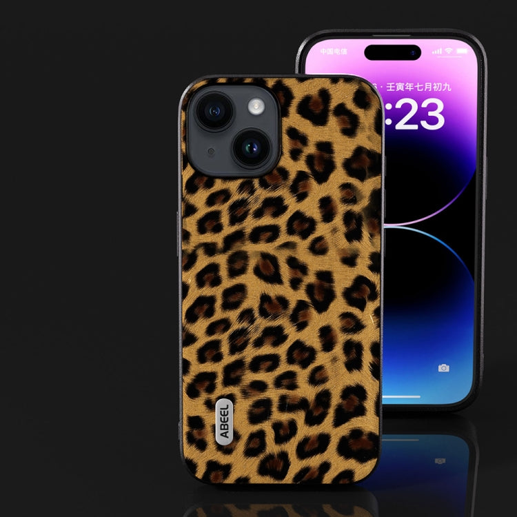 For iPhone 15 ABEEL Black Edge Leopard Phone Case(Golden Leopard) - free shipping - PMC TechLife - Order now!