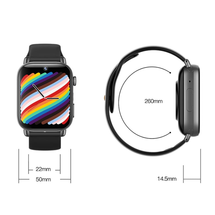 UNIWA X1S 1.9 inch IP67 Waterproof 4G Android 8.1 Dual Cameras Smart Watch Support Temperature Measurement, Specification:2G+16G(Black) - Android Watch by UNIWA | Online Shopping South Africa | PMC TechLife