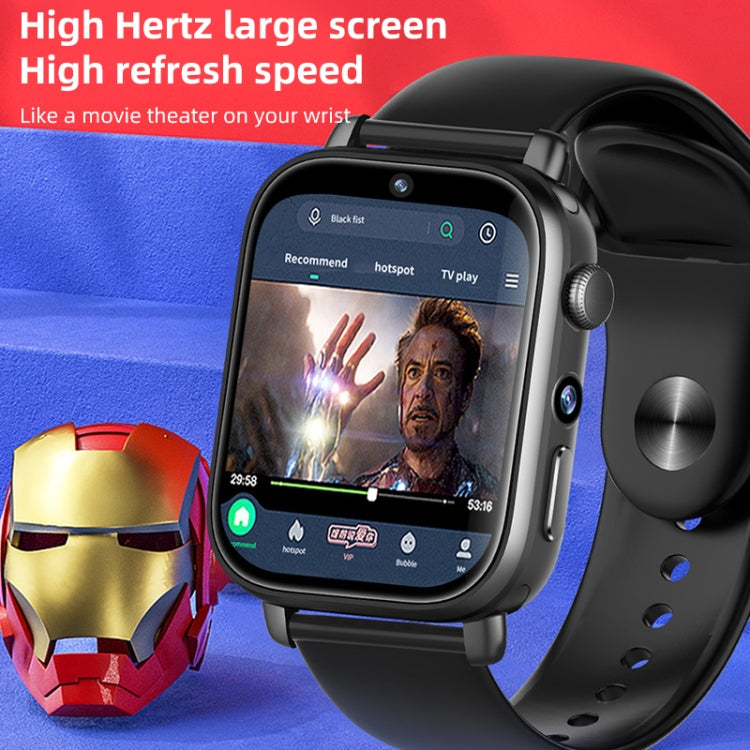 UNIWA X1S 1.9 inch IP67 Waterproof 4G Android 8.1 Dual Cameras Smart Watch Support Temperature Measurement, Specification:2G+16G(Black) - Android Watch by UNIWA | Online Shopping South Africa | PMC TechLife