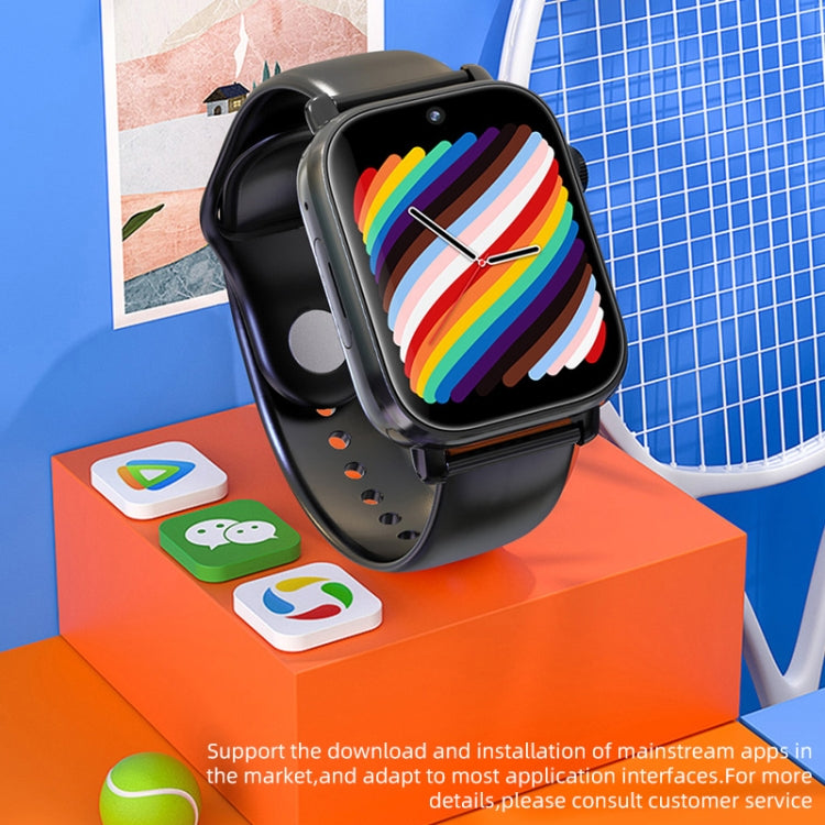 UNIWA X1S 1.9 inch IP67 Waterproof 4G Android 8.1 Dual Cameras Smart Watch Support Temperature Measurement, Specification:2G+16G(Black) - Android Watch by UNIWA | Online Shopping South Africa | PMC TechLife