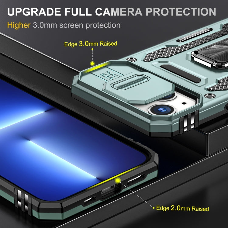 For iPhone 15 Armor PC + TPU Camera Shield Phone Case(Alpine Green) - free shipping - PMC TechLife - Order now!