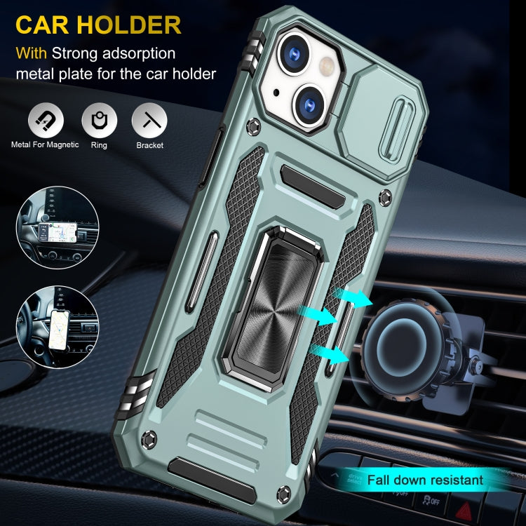 For iPhone 15 Armor PC + TPU Camera Shield Phone Case(Alpine Green) - free shipping - PMC TechLife - Order now!