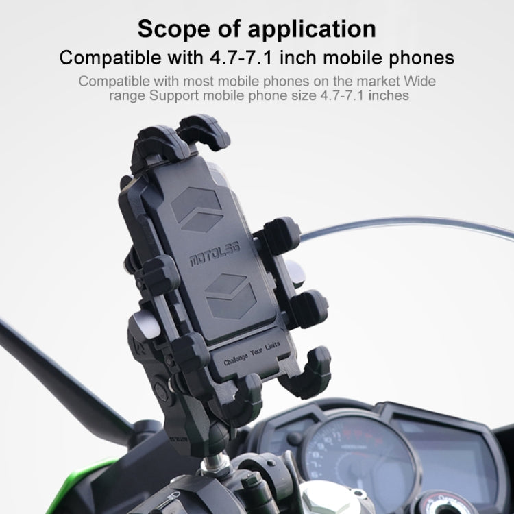 MOTOSLG Crab Motorcycle Phone Clamp Bracket U-Type Headbar Mount with Anti-theft Lock(Black) - free shipping - PMC TechLife - Order now!